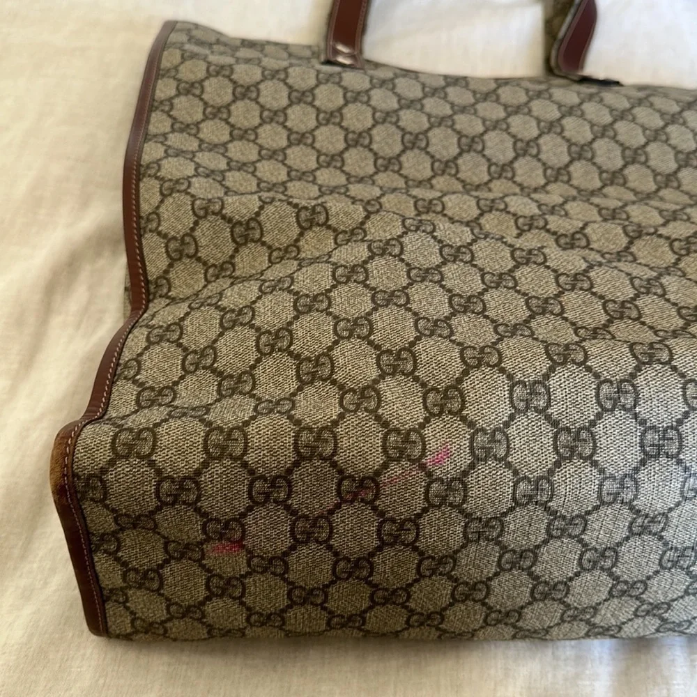Gucci Brown GG Supreme Web Tote Bag - Picture 8 of 11